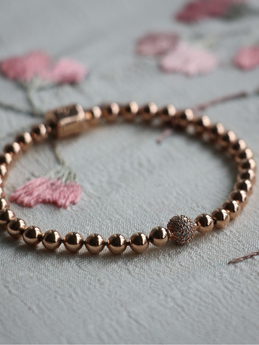 Pandora Beads & Pavé Rose Gold Plated Bracelet